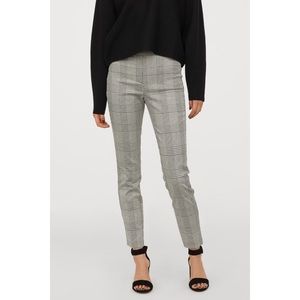 H&M Ankle-length Cream/Black Plaid Slack